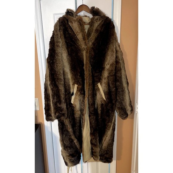 Mark Andre New York XL Mens Reversible Leather Fur Trench Coat Italy Skin - Picture 1 of 5